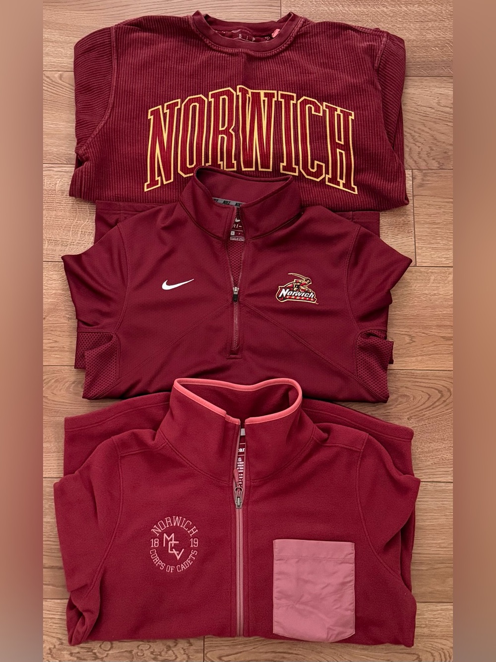 NWOT Nike Norwich Tops Bundle Small Burgundy